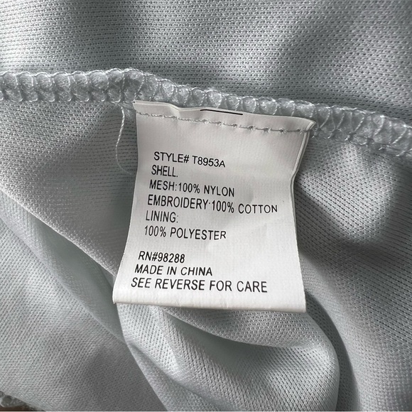 Calstyle Blue Boho Floral Embroidered Sheer Mesh Bell Sleeve Dress Sz M - Picture 9 of 10